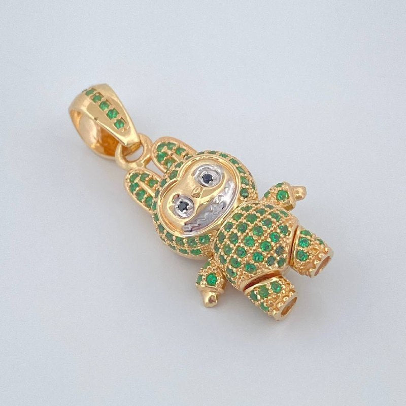 Dije Conejo Sonriente 5.95gr / 3.5cm / Dos Oros Amarillo Blanco 18K &
