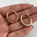 Candongas Triple Carril Ovaladas 5.65 g / 2.1 cm Oro Rosa 18K