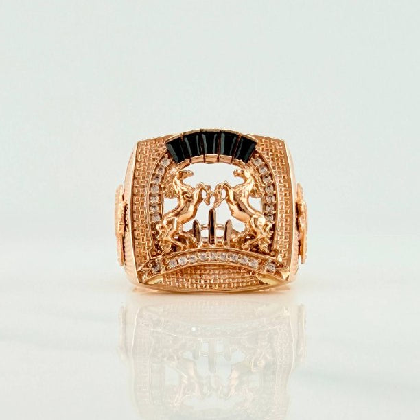 Anillo Herradura Caballos 9.05 g / T11 Oro Rosa 18K