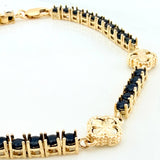 Pulso Tennis Trebol Diamantado 12.95 g / 19.5 cm / 3.2 mm Oro Amarillo 18K