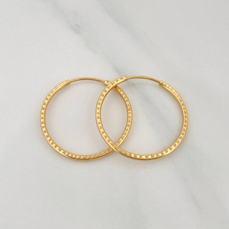 Candongas Aro Rayado 1.65 g / 2.4 cm Oro Amarillo 18K