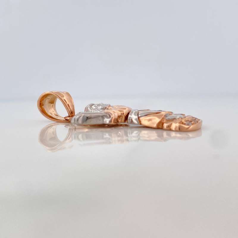 Dije Divino Niño 6.95 g / 4.2 cm Dos Oros Blanco Rosa 18K