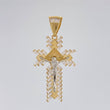 Dije Cruz Cristo 7.6 g / 5.2 cm Dos Oros Amarillo Blanco 18K