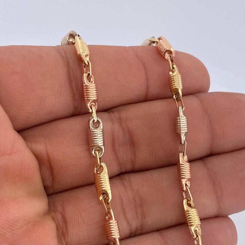 Cadena Rustica Barril 13.15gr / 59cm / Tres Oros 18K &