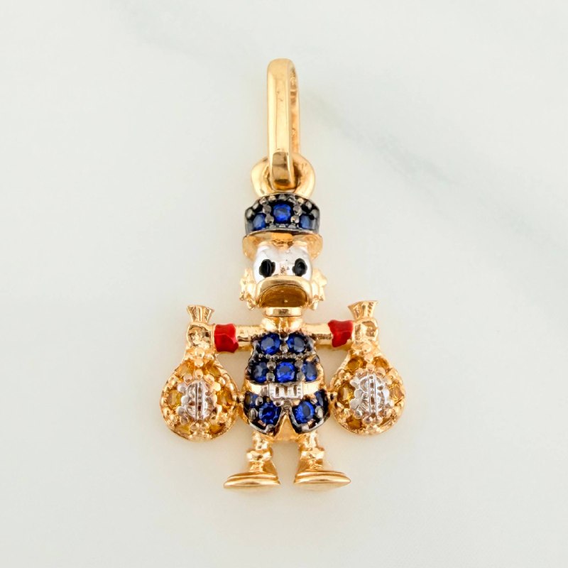 Dije Pato Bolsa De Dinero 1.55 g / 2.2 cm Tres Oros 18K