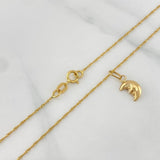 Set Cadena Singapur + Dije Luna / 1,2 gr / 40 cm Oro Amarillo 18K