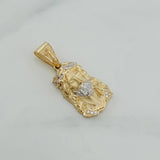 Dije Rostro Cristo 3.65 g / 2.9 cm Dos Oros Amarillo Blanco 18K