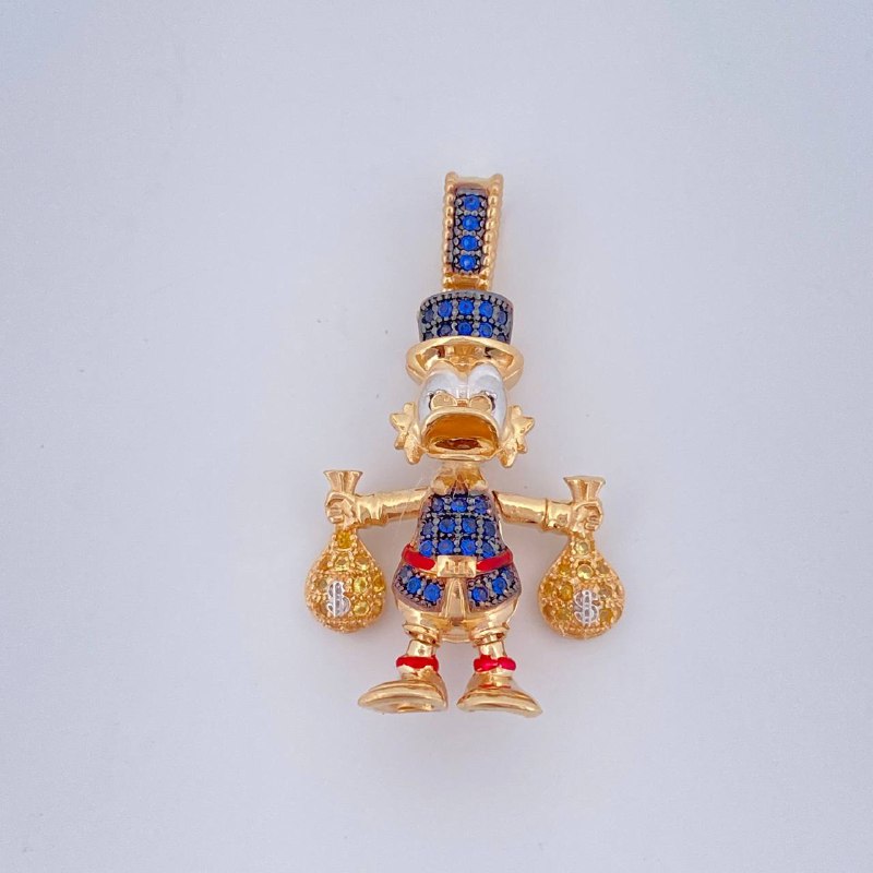 Dije Pato Bolsas De Dinero Articulado 6.35gr / 3.5cm / Tres Oros 18K $