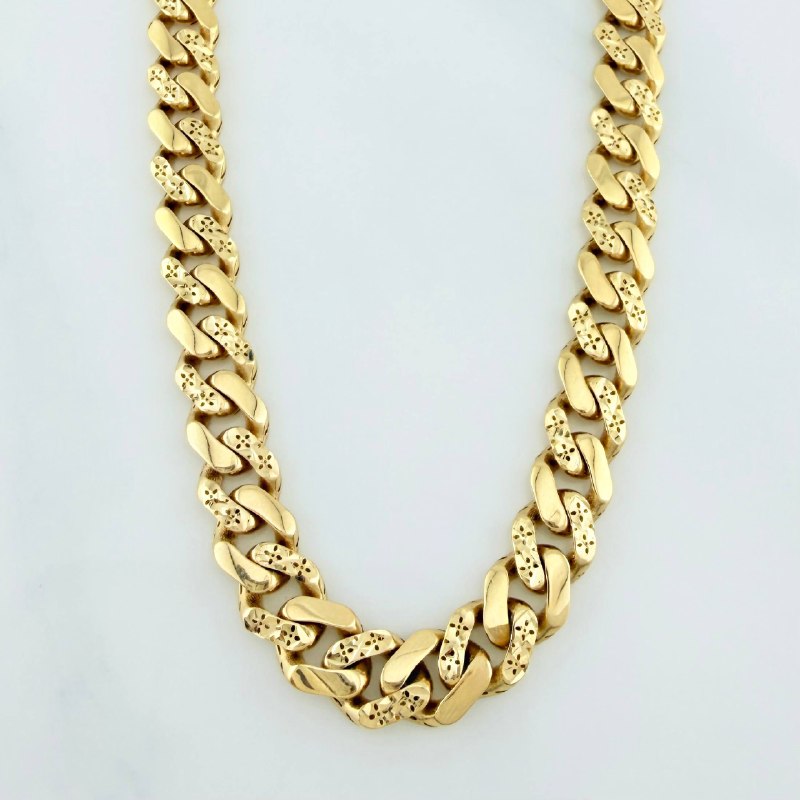 Cadena Cubana Infinito 24.75 g / 61.8 cm / 6.2 mm Oro Amarillo 18K