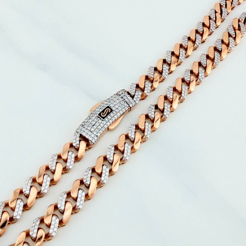 Cadena Cubana 27.5 g / 61.4 cm / 6.5 mm Oro Rosa 18K