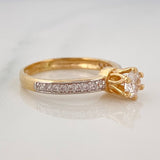 Anillo Solitario Churumbela 2.75 g / T6 1/2 Dos Oros Amarillo Blanco 18K