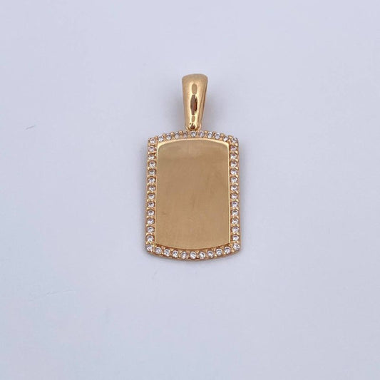 Dije Placa 2.65gr / 2.6cm / Oro 18K $