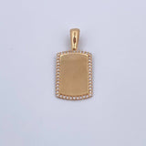 Dije Placa 2.65gr / 2.6cm / Oro 18K $