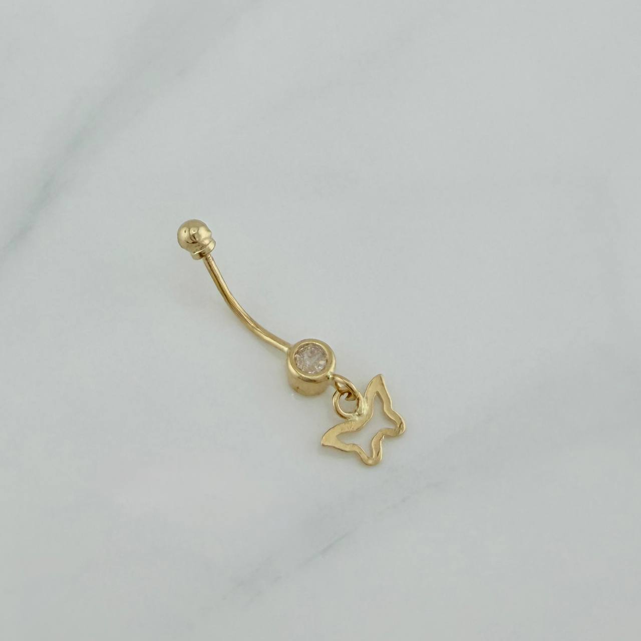 Piercing Ombligo Dije Mariposa 0.7 g / 2.7 cm Oro Amarillo 18K