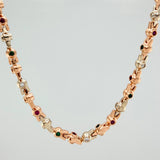 Cadena Rustica Burbujas 86.1 g / 71 cm / 4.65 mm Dos Oros Blanco Rosa 18K