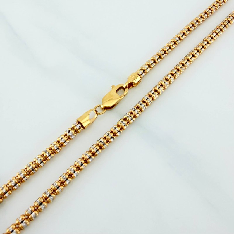 Cadena Ice 25.15 g / 65.3 cm / 3.15 mm Dos Oros Amarillo Blanco 18K