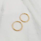 Candongas Aro Liso 0.7 g / 1.5 cm Oro Amarillo 18K