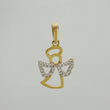 Dije Silueta Angel 1.45 g / 2.5 cm Dos Oros Amarillo Blanco 18K