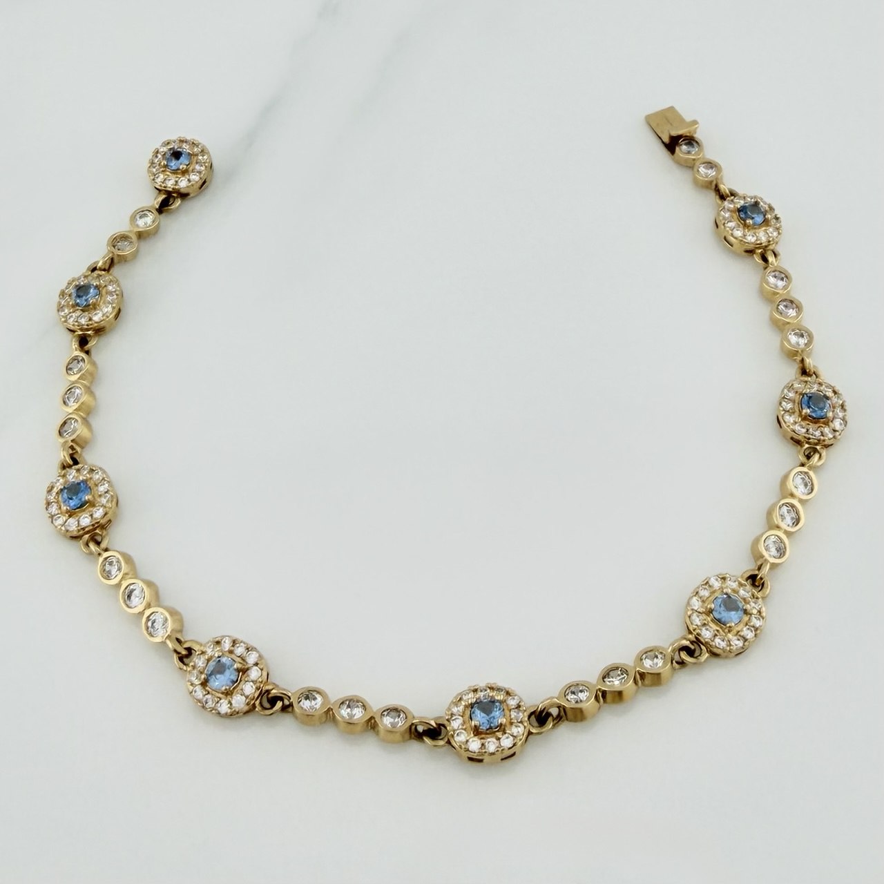 Pulso Tennis Halo 10 g / 18 cm Oro Amarillo 18K