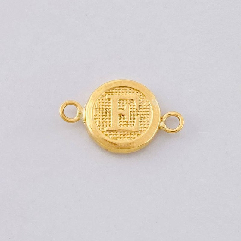 Herraje Circulo Letra E 0.4g / 1.5cm Oro Amarillo 18K