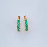 Candongas Tupida Esmeralda 1.6gr / 1.1cm / Oro Amarillo 18K %