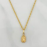 Set Cadena Lazo + Dije Virgen De Guadalupe / 1,25 gr / 50.5 cm Oro Amarillo 18K