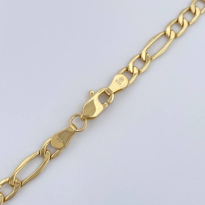 Cadena Figaro 6.45gr / 61cm / Oro Amarillo +1 14K Italy &
