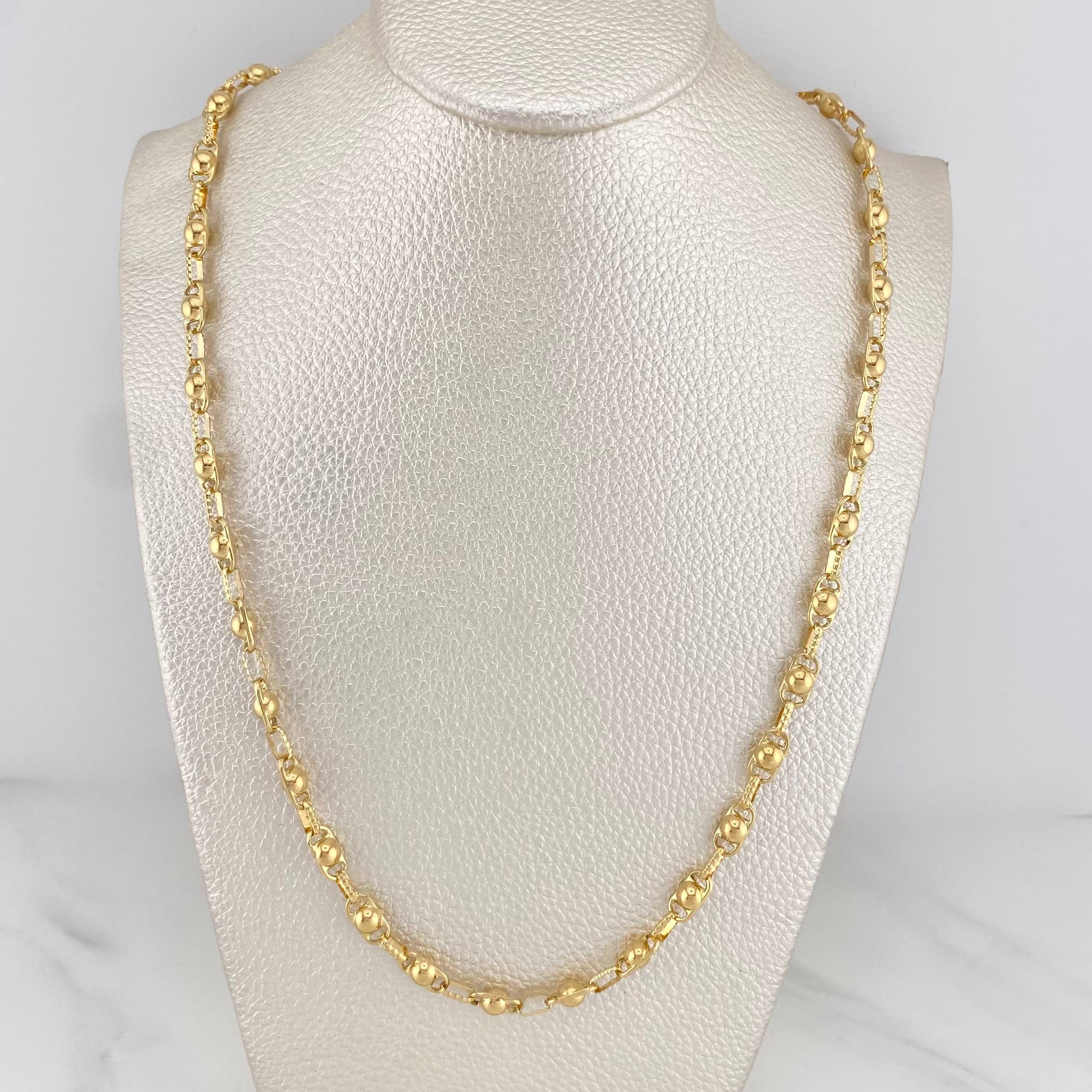 Cadena Rustica Burbuja 15.1 g / 63 cm / 4.5 mm Oro Amarillo 18K