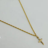 Set Cadena Lazo + Dije Cruz / 1,2 gr / 45 cm Oro Amarillo 18K
