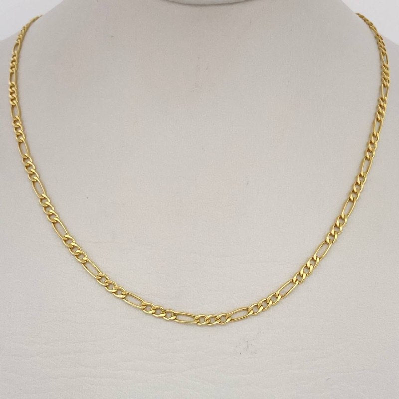 Cadena Figaro 2.8gr / 61cm / Oro Amarillo +1 14K Italy $