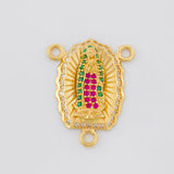 Herraje Crucero Virgen de Guadalupe 2.5g / 1.9cm Oro Amarillo 18K