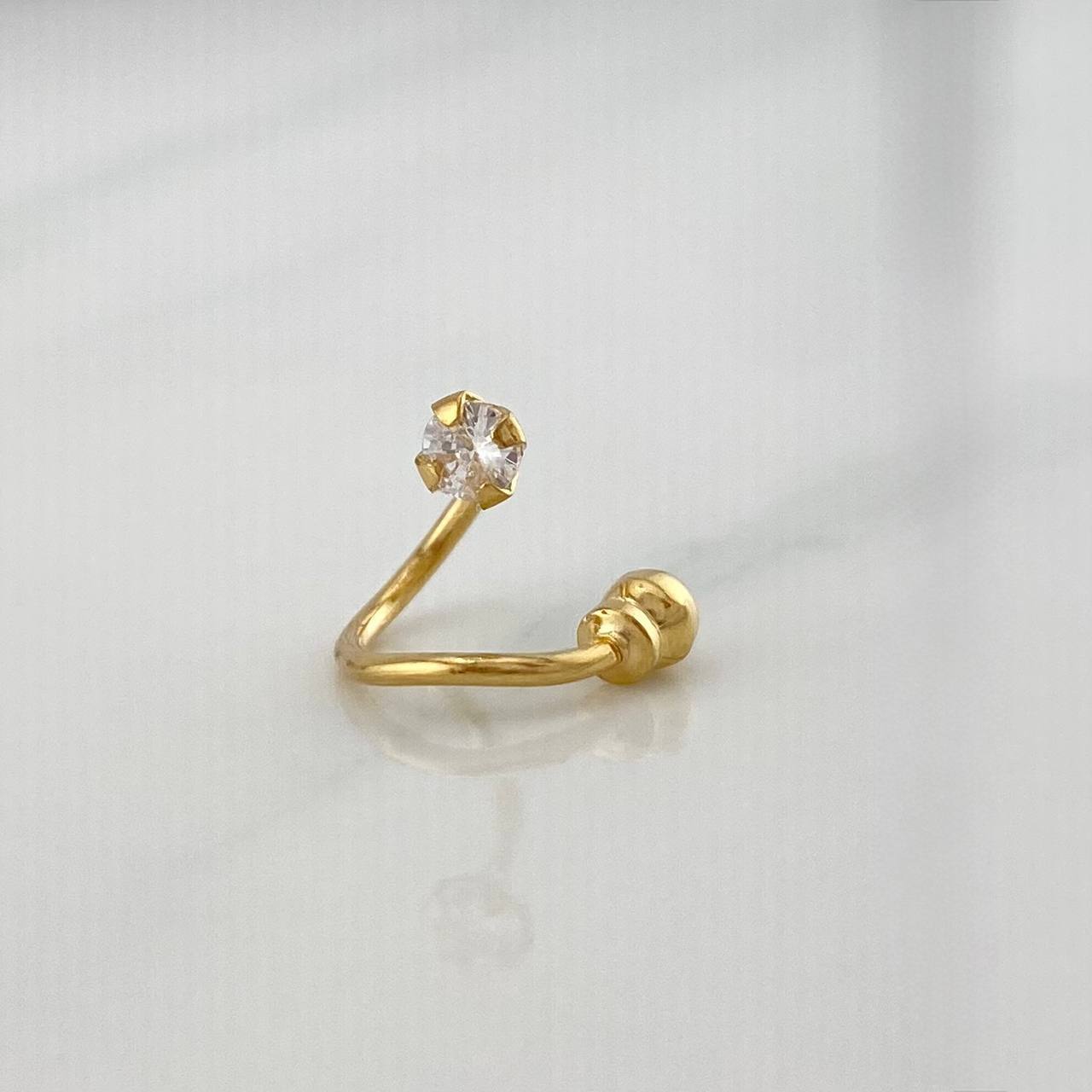 Piercing Espiral Bisel 0.5 g / 1 cm Oro Amarillo 18K