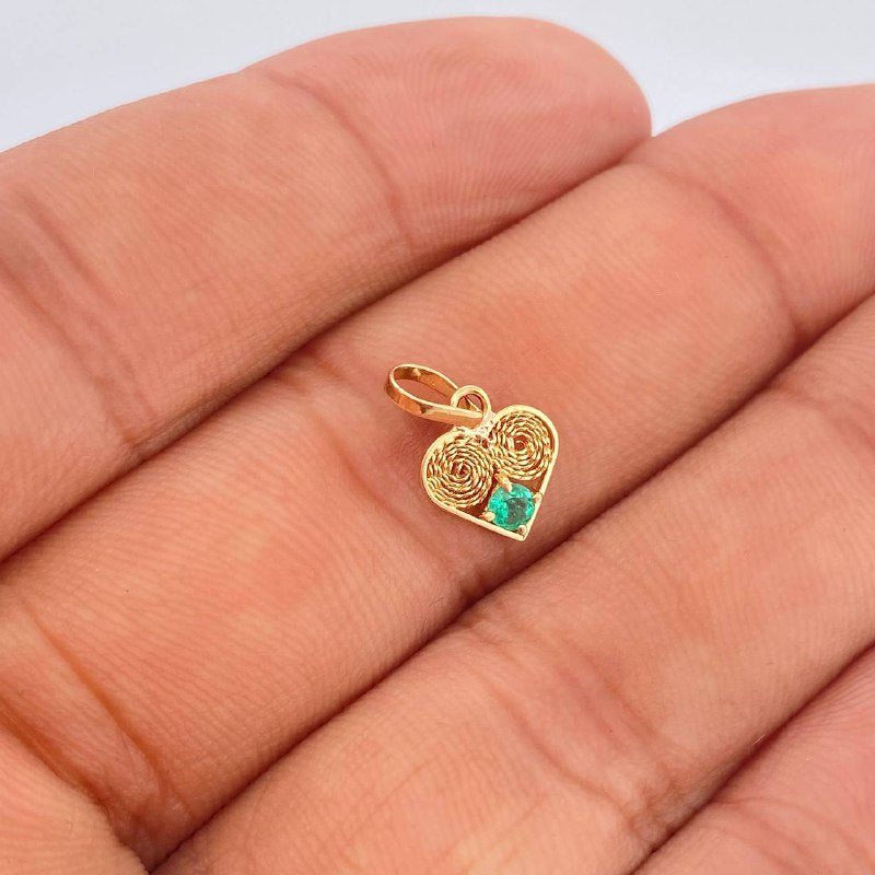 Dije Filigrana Corazon 0.5gr / 1.5cm / Oro Amarillo 18K $