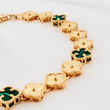 Pulso Trebol Diamantado 9.2 g / 18 cm / 7.2 mm Oro Amarillo 18K