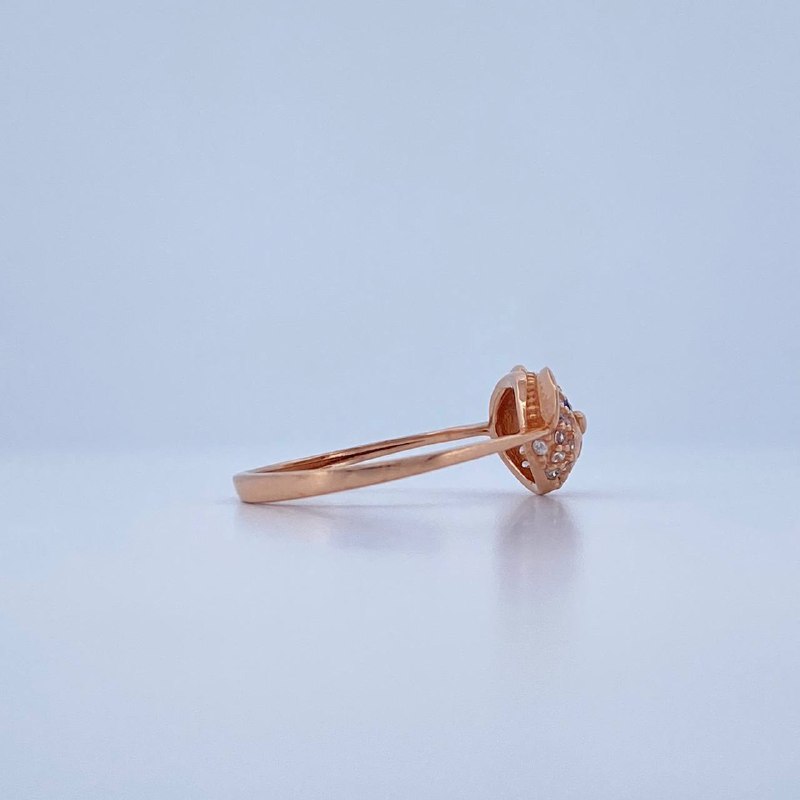 Anillo Rostro Oso 2gr / T6 3/4 / Oro Rosa 18K &