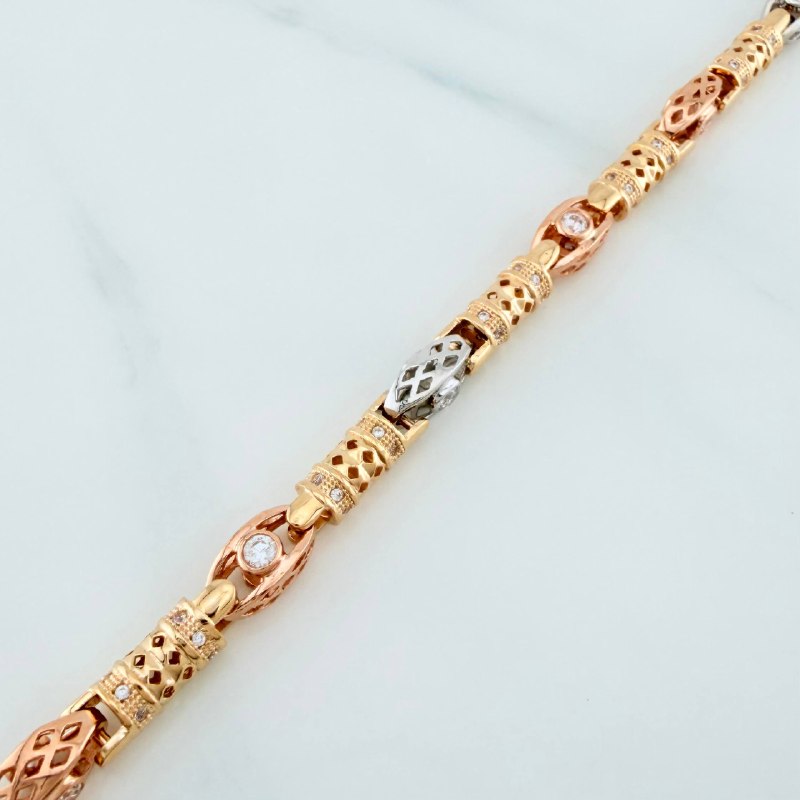 Pulso Barril Enmallado 18.85 g / 20 cm / 5 mm Tres Oros 18K