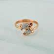 Anillo Rosas 2.7gr / T7 1/4 / 2.2cm / Dos Oros Blanco Rosa 18K