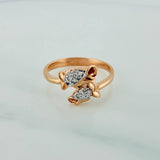 Anillo Rosas 2.7gr / T7 1/4 / 2.2cm / Dos Oros Blanco Rosa 18K