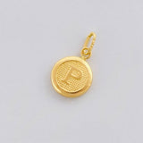 Dije Circulo Letra P 0.4g / 1.6cm Oro Amarillo 18K