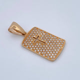 Dije Cruz Placa 3gr / 3cm / Oro Amarillo 18K $
