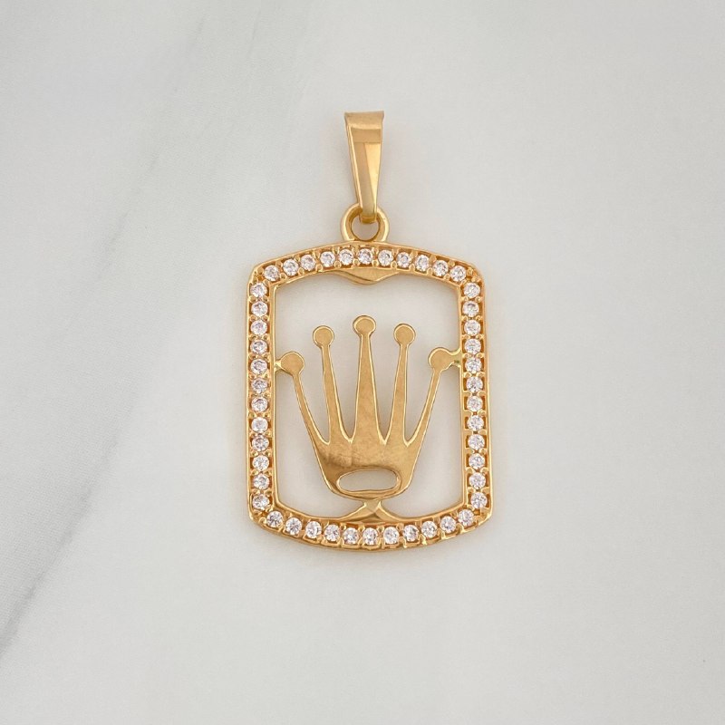 Dije Placa Corona 1.5 g / 2.7 cm Oro Amarillo 18K