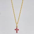 Set Cadena Lazo + Dije Cruz / 1,65 gr / 50.5 cm Oro Amarillo 18K