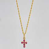 Set Cadena Lazo + Dije Cruz / 1,65 gr / 50.5 cm Oro Amarillo 18K