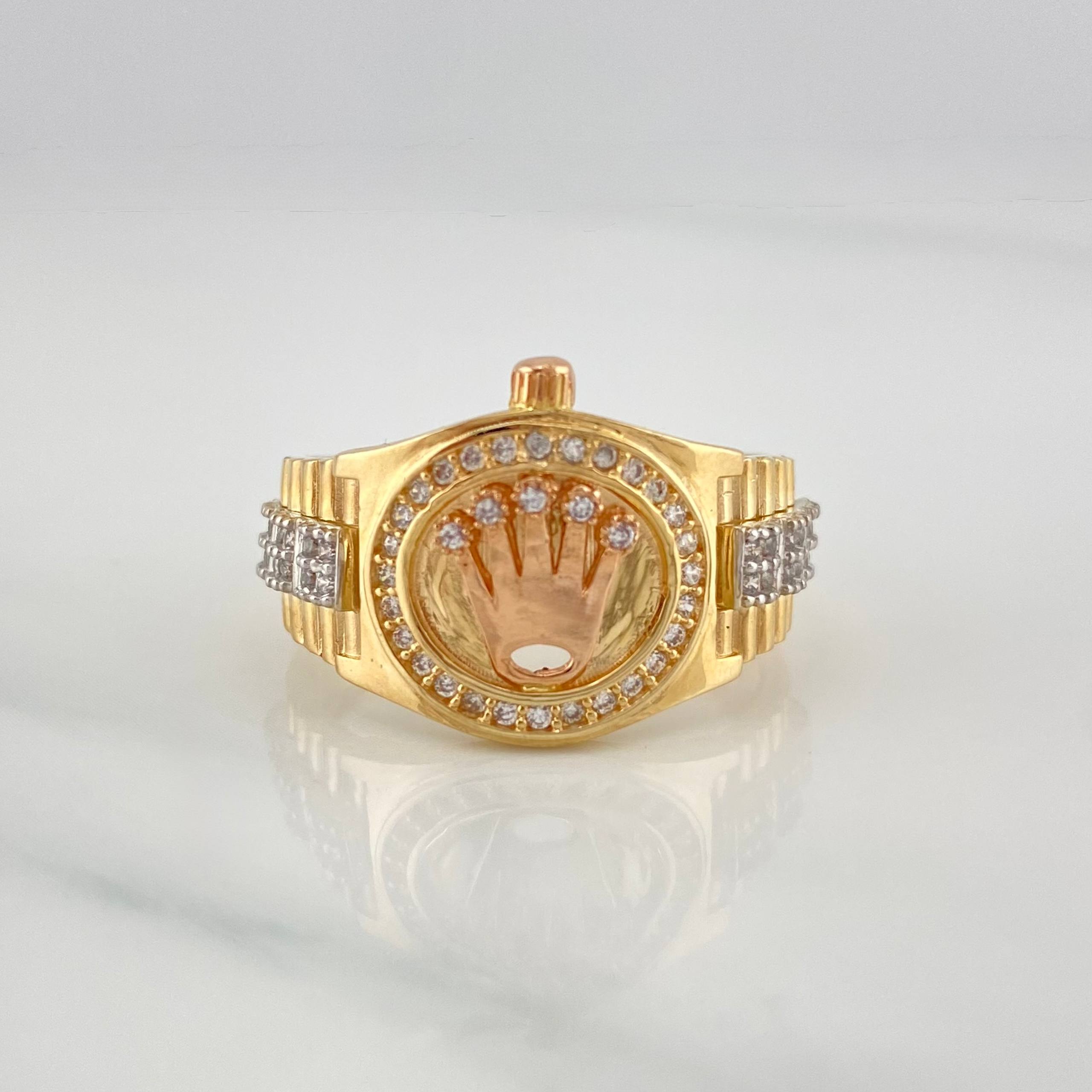 Anillo Correa Corona 6.45 g / T9 1/2 Tres Oros 18K