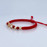 Pulsera Tejida Roja Infinito 1.45gr / Oro 18K &