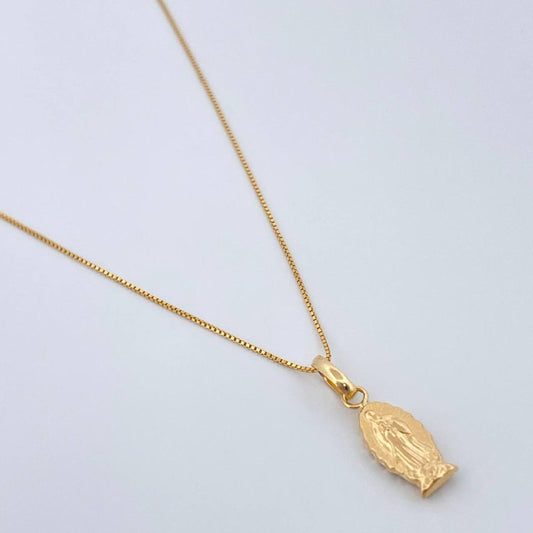 Set Cadena y Dije Veneciana + Virgen De Guadalupe 1.45gr / Oro Amarillo 18K (Oferta) $