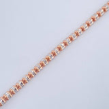 Pulso Ice 4.55gr / 20.5cm / Dos Oros Blanco Rosa +4 14K Italy $