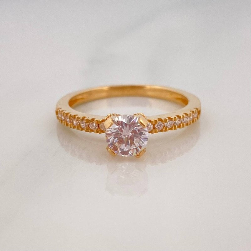 Anillo Solitario Churumbela 2.95 g / T7 1/4 Oro Amarillo 18K