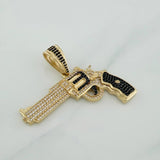 Dije Pistola 9.8 g / 4.2 cm Dos Oros Negro Amarillo 18K