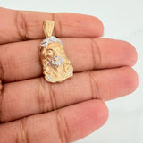 Dije Rostro Cristo 3.55 g / 2.8 cm Dos Oros Amarillo Blanco 18K